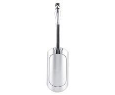 Escobillero de baño de acero inoxidable con soporte de montaje en pared para limpiar el hogar y el hotel herramienta de limpieza para el baño plata