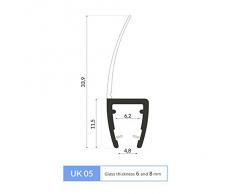 0.9m Sello mampara de ducha UK05 para 6 y 8mm mampara grueso