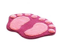 Alfombrilla de baño Antideslizante con diseño de Huella de calcetín de Color Fucsia, para baño, baño, baño, Alfombra Absorbente de Agua, decoración del hogar y Sala de Estar