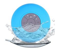 Nomvic Impermeable Inalámbrico Altavoz Bluetooth Ducha Impermeable Radio con Ventosa inalambrico Azul Altavoz portatil portatiles Mini Ventosa (Blue)
