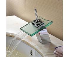 Inchant moderna sola manija de cristal del canalón de baño cascada grifo del fregadero del final del cromo de la Cuenca del orificio de grifo mezclador grifos para lavamanos de los vasos vanidad grifo de lavabo