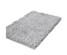 shag-style chenilla alfombra de baño antideslizante baño ducha alfombrillas absorbentes Shaggy Rugs, 15.7 "x 23.6", gris claro, 50x80cm