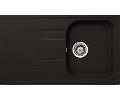 Respekta By Schock Fregadero Cocina Lavabo Granito Fregadero Integrado Lavabo Granito Fregadero 86 X 50cm Incl. Giro Excéntrico - Negro, 86x50 cm