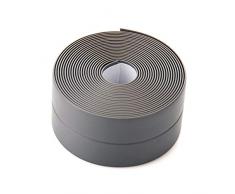 Cinta Adhesiva de Sellado PE impermeable para baño, cocina, inodoro, ducha, bañera, sellador de azulejos, 38mm*3.2m (Gris)