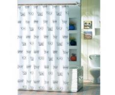 MSV 140121 poliÃ©ster Cortina de Ducha de plÃ¡stico 70 x 78 x 0 x Pulgada (180 0,1 x 200 cm) - Incluye 12 Anillas para Barra de Cortina