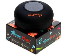 Altavoz Bluetooth Shower-Mate inalámbrico | Radio de Ducha Resistente al Agua con Altavoz Manos Libres y Micrófono Incorporado | Compatible con Todos los Dispositivos Bluetooth, Color Negro