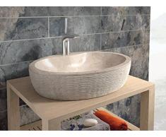 Bathco - Lavabo Bathco Sobre Encimera Piedra Santorini 55 Beige 550X400X120