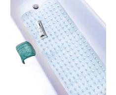 Wimaha Alfombrillas de baño Extra largas,Alfombrillas de Ducha Alfombrillas de bañera Antideslizantes Antideslizantes y Resistentes al Moho con Ventosa,Lavable a máquina,100x40cm,Transparente