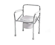 FFLSDR Silla de Inodoro de Acero Inoxidable, Mujeres Embarazadas Plegables, discapacitados, Silla de Asiento de Inodoro, Asiento de Inodoro