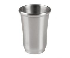mDesign Portacepillos de dientes de acero inoxidable – Moderno y elegante vaso para enjuague bucal – Soporte para cepillos de dientes, dentífrico, pinceles de maquillaje, máscara, etc.