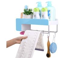 Accesorios para ducha Estante de baño portaobjetos de tocador de baño portavasos de montaje en pared de baño soporte de pared sin perforaciones Accesorios de baño ( Color : Blue , Size : 40*13*12cm )