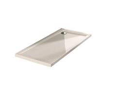 Plato ducha acrílico antideslizante liso modelo Nublo Bricodomo 80x140 Blanco con válvula incluida