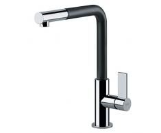 Franke Neptune Evo Pull-out Negro, Cromo - Grifo (Negro, Cromo, Grifos de palanca, Solo, Tipo L, Cerámico, 2,5 cm)
