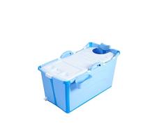 Esperanzaxu Bañera Plegable de plástico portátil de bañera de hidromasaje de Aislamiento y sin la Tapa del Cubo Grueso de la Ducha for el Cabrito/Adulto Uso, 91x50x53cm (Color : Blue)