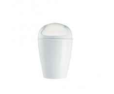 Koziol DEL - Papelera de baño con tapa oscilante (tamaño pequeño), color blanco