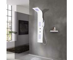 vidaXL Panel Ducha Aluminio 20x44x130 cm Blanco Baño Bañera Aseo Casa Hogar