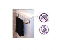 Kibath 321054 Toallero sin taladros para mueble de baño. Fabricado en Acero Inox. Acabado cromo brillo. Largo 29cm. No necesitas hacer agujeros