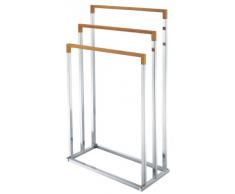 Zeller 18611 - Toallero de pie con 3 barras (45 x 21,5 x 84,5 cm), cromado/bambú