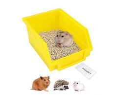 Amakunft Hámster Inodoro, Caja de plástico para Mascotas, Sauna, bañera, bañera, Bandeja de Arena para hámster, Erizo, gerbio y Otros Animales pequeños (Color al Azar)