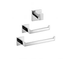 Turs de 3 piezas Baño Accesorio Establecer SUS 304 acero inoxidable Papel higiénico Titular Toalla Bar/Titular Gancho de bata, Acabado pulido, Q7010P