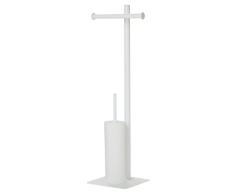 Sealskin Tube Portarrollos con Escobillero, Metal, Blanco, 26,3x76x19,7 cm