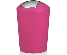 MERCURY TEXTIL - Papelera con Tapa oscilante, Cubo de Basura para baño de plástico (1,7 litros, Fucsia)
