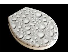 ADOB - Asiento de inodoro con tapa blanda, diseño gotas