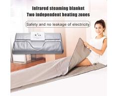 SinceY Manta de Sauna Climatizada por Infrarrojos Portátil para Dar Forma Al Cuerpo para Perder Peso (180x80cm, Plateado)