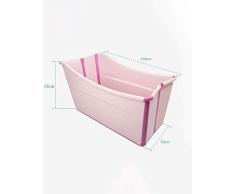 Niños piscinas portátiles bañera plegable para adultos/SPA ancianos aumentando independiente bañera bañera de esquina, cubiertos un tiempo de mantenimiento de largo (rosa/azul) (color rosa),Pink