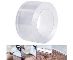 Gebildet 1 pieza 10M × 5CM PVC Bañera y Pared Tira de Sellado, Acrílico Cinta Adhesiva de Pared, Impermeable Baño Sellador Cinta, para Lavabo del Fregadero Cocina (Transparente)