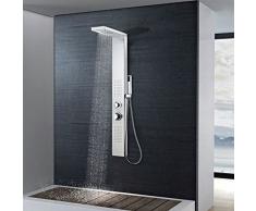 vidaXL Sistema de Panel de Ducha Moderno Cuadrado Acero Inoxidable Cromado