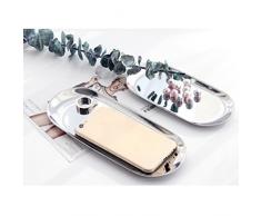 BESTonZON Bandeja Decorativa para Organizador Joyerías Pastel Toalla de Baño Perfumes Cosméticos de Maquillaje o Esmalte de Uñas de Acero Inoxidable (Plata)
