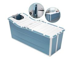 JQXB Bañera, Tina De Baño Plegable para Adultos, Gruesa y Duradera, Ducha portátil, hidromasaje, Largo Tiempo de Aislamiento con Cubierta,Azul