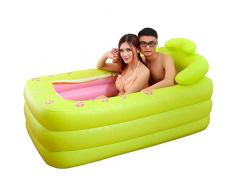 Neilyn Bañera Inflable Doble Engrosamiento Pareja Pareja Baño Barril Bañera Plegable Adulto Bañera Grande Plástico Puede Sentarse o Acostarse Sauna Baño Doble Uso Bañera Plegable Espesar Tina Medicada ( Color : Green )