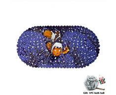 Alfombra Baño Antideslizante para Ducha o Bañera, Morbuy Alfombrillas PVC Estera con Ventosas Fuertes Antibacterial Duradera, 3D Vida Marina Impresión (35 * 70cm,Pez Payaso)