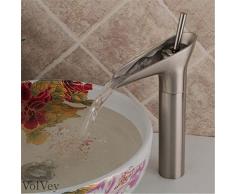 InChant Níquel cepillado sola manija Cascada Grifería de Lavabo comercial antiguo generalizada grifo mezclador Lavabo Grifería Accesorios de baño
