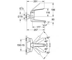 Grohe Euroeco grifo lavabo mural long 257mm Ref. 32773000