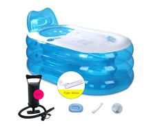 Vinteen Bañera Inflable Espesar Aislamiento Bañera para Adultos Bañera Plegable Bañera Individual Bañera de Barril Mini bañeras Hogar multifunción Piscina para niños Entrada de Aire Independiente con