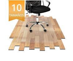 OfficeMarshal Protector Escritorio Transparente - Alfombra Oficina para Silla con Ruedas | Uso para Suelo Duro | PVC | Muchos tamaños (75x120 cm)