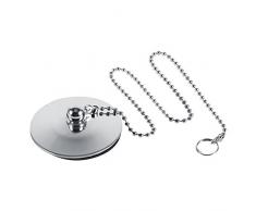 Chrome Kitchen Sink Baño Tapón de desagüe bañera tapón de drenaje de metal sólido con cadena