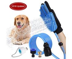 EEM La más Nueva Herramienta de baño para Mascotas Rociador y Limpiador para Ducha de Mascotas en uno, bañera con Ducha y Manguera de jardín al Aire Libre Guante de Aseo Compatible con 4 adaptadores
