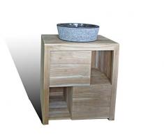 Tayasia Conjunto Mueble de baño Madera de teka y Lavabo de marmol