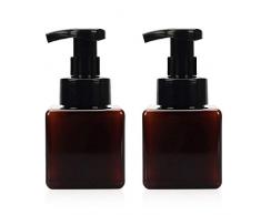 Viewnub - Dispensador de jabón de Espuma, 250 ML, Botella de Bomba de Espuma con Tapas de plástico, Cuadrado, Paquete de 2, Transparente