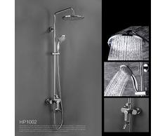 Conjunto De Ducha De Baño Mezclador Lluvia Conjunto De Ducha De Lluvia Montado Pared Circular Y Ducha De Mano ABS, Ducha Grifo