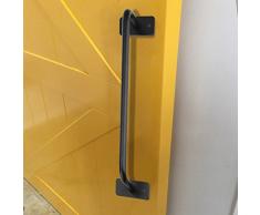Fdit Socialme-EU Puerta de Hierro Manija Granero Corredera Tirador Metal Manija Negra Puerta Retro Armario Mango Largo Estilo de Campo Americano(S)