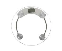 Báscula digital electrónica de cristal para baño, redonda, transparente, de 5 a 150 kg