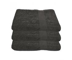 Julie julsen 3 unidades – Toalla de ducha (70 x 140 cm Disponible en colores 23 suave y absorbente 500 GSM Öko Tex, algodón, gris, 70 cm x 140 cm