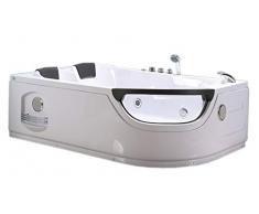 Bañera hidromasaje Model LUNA 120 x 180 cm Bañera de esquina spa hidromasaje Piscina Spa Terapia luz de colores Para 2 NUEVA