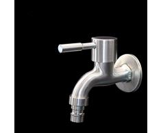 Grifo de pared de acero inoxidable para lavabo de baño, jardín, patio, agua fría