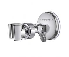 Soporte de Ducha, Soporte de Ducha de Mano Ajustable Extraíble, Soporte de Cabezal de Ducha, soporte de Ducha Ajustable de rotación de 360°, Ventosa de Vacío Ajustable en ángulo (Sliver-1)